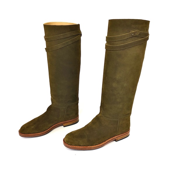 La Botte Gardiane Olive Suede Leather Riding Boot - Picture 4 of 14